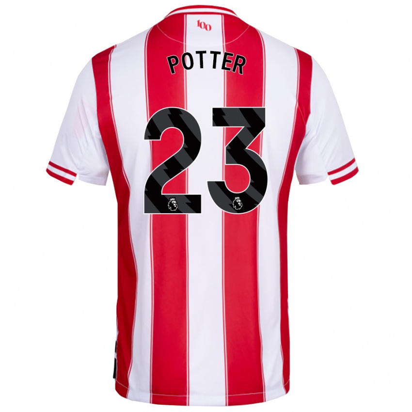 נשים Lucy Potter #23 אדום לבן ג'רזי ביתית 2025/26 חולצה קצרה