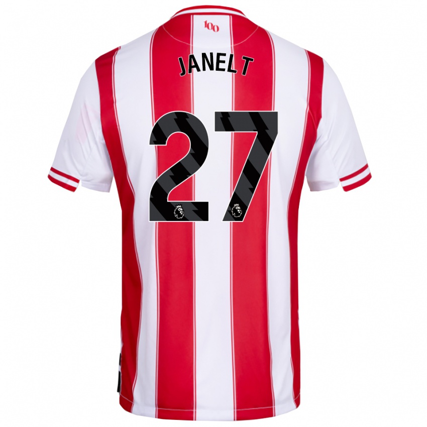 נשים Vitaly Janelt #27 אדום לבן ג'רזי ביתית 2025/26 חולצה קצרה