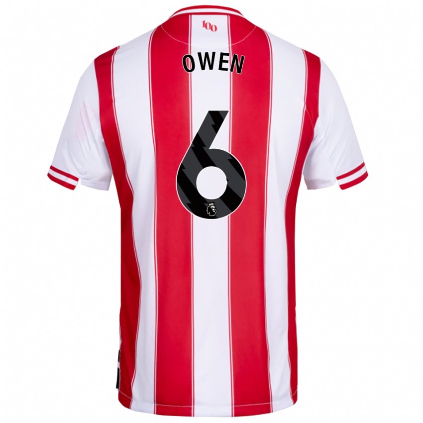 נשים ריילי אוון #6 אדום לבן ג'רזי ביתית 2025/26 חולצה קצרה