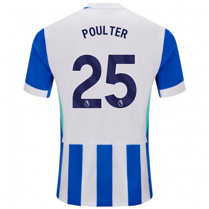 נשים Hannah Poulter #25 כחול לבן ג'רזי ביתית 2025/26 חולצה קצרה