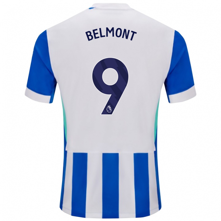 נשים ג'ו בלמונט #9 כחול לבן ג'רזי ביתית 2025/26 חולצה קצרה