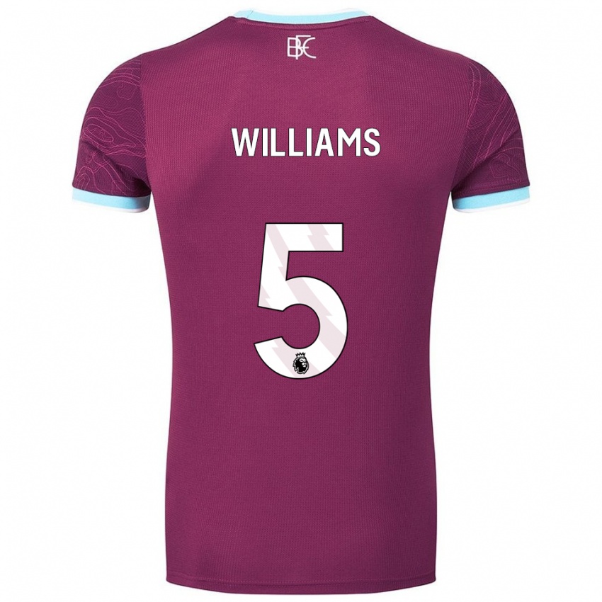 נשים Jesse Williams #5 בורדו תכלת ג'רזי ביתית 2025/26 חולצה קצרה