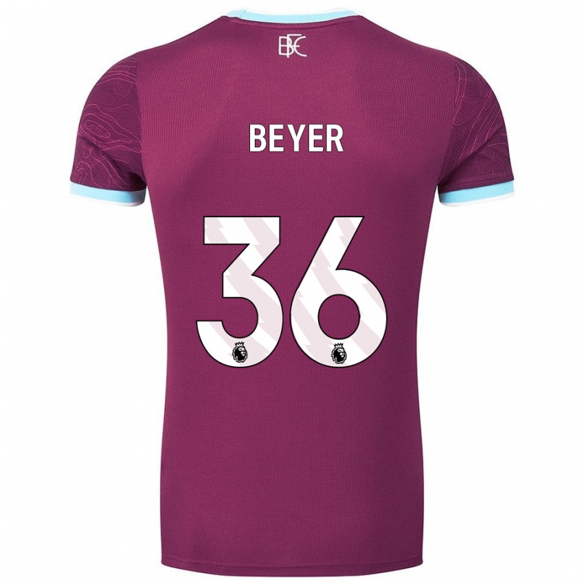 נשים יורדן בייר #36 בורדו תכלת ג'רזי ביתית 2025/26 חולצה קצרה
