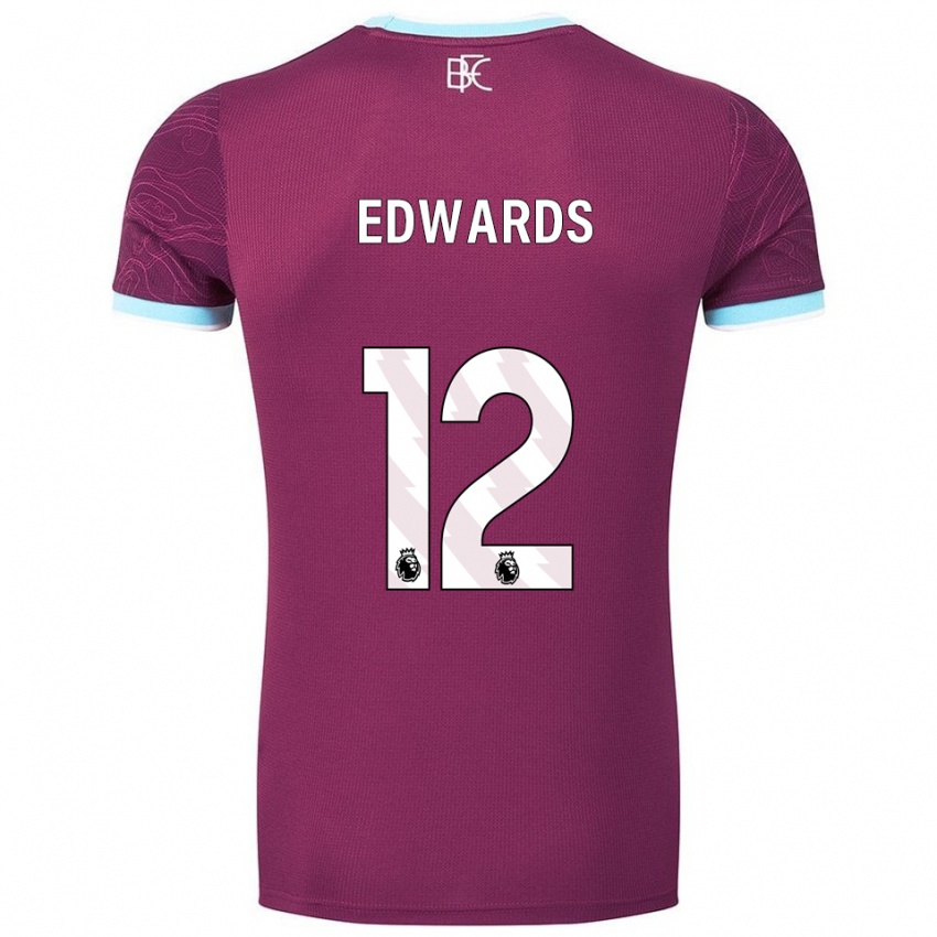 נשים Connor Edwards #12 בורדו תכלת ג'רזי ביתית 2025/26 חולצה קצרה