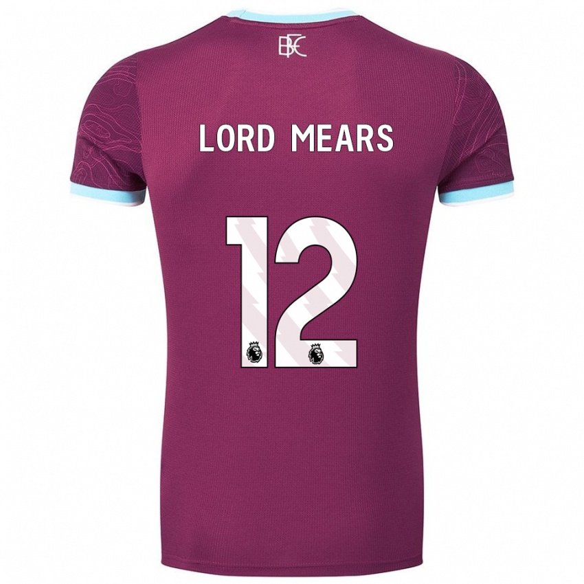 נשים רמה לורד-מירס #12 בורדו תכלת ג'רזי ביתית 2025/26 חולצה קצרה