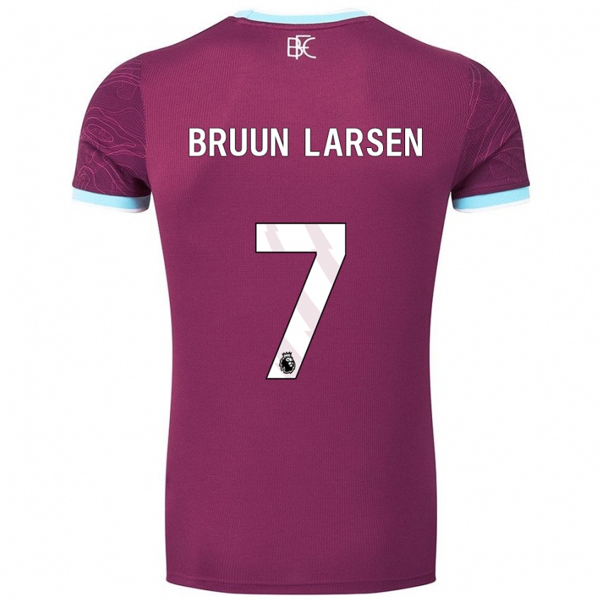 נשים יאקוב ברון-לארסן #7 בורדו תכלת ג'רזי ביתית 2025/26 חולצה קצרה