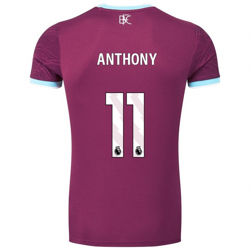 נשים ג'יידון אנתוני #11 בורדו תכלת ג'רזי ביתית 2025/26 חולצה קצרה