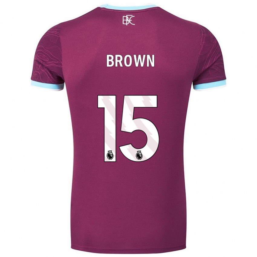 נשים Kian Brown #15 בורדו תכלת ג'רזי ביתית 2025/26 חולצה קצרה