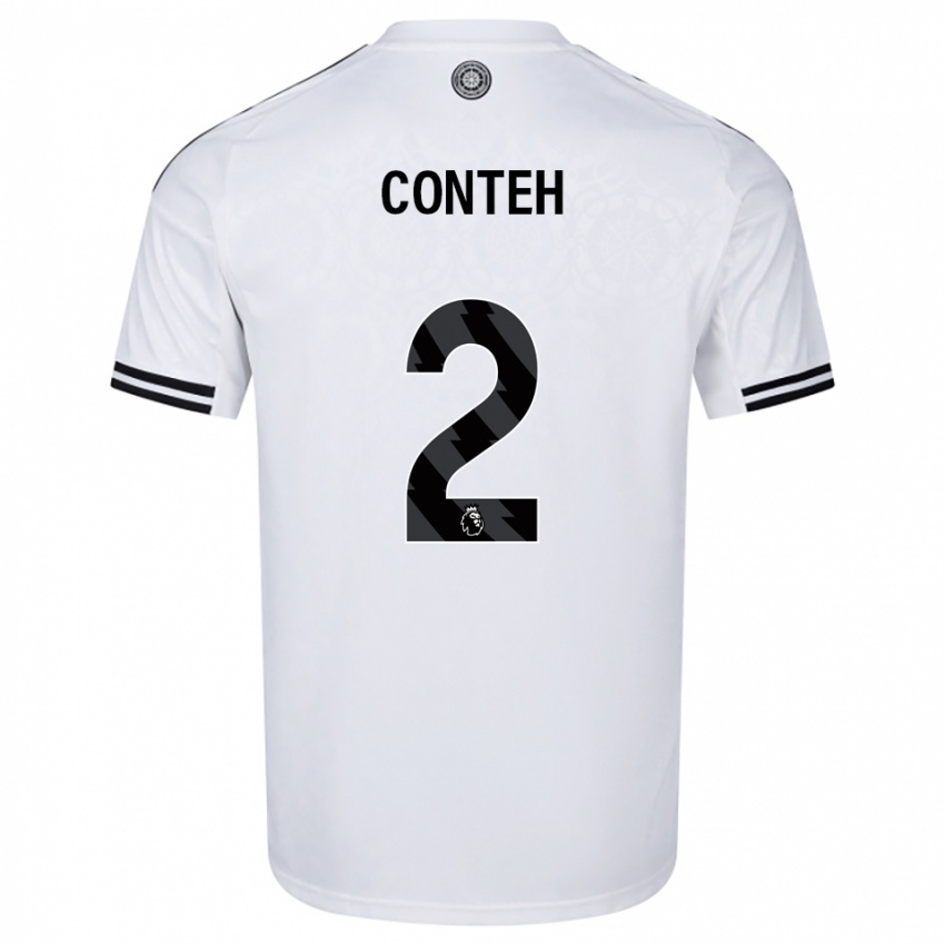 נשים Daniel Conteh #2 לבן שחור ג'רזי ביתית 2025/26 חולצה קצרה