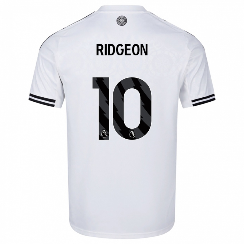 נשים Seth Ridgeon #10 לבן שחור ג'רזי ביתית 2025/26 חולצה קצרה