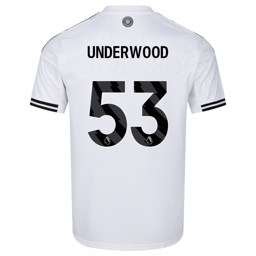 נשים Marco Underwood #53 לבן שחור ג'רזי ביתית 2025/26 חולצה קצרה