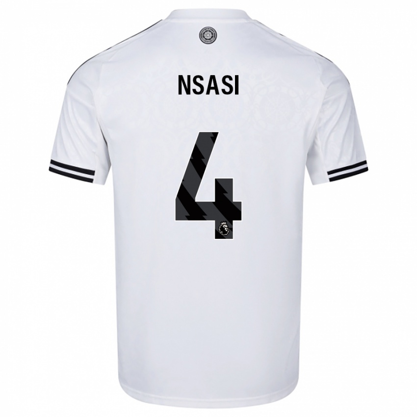 נשים Eddie Nsasi #4 לבן שחור ג'רזי ביתית 2025/26 חולצה קצרה
