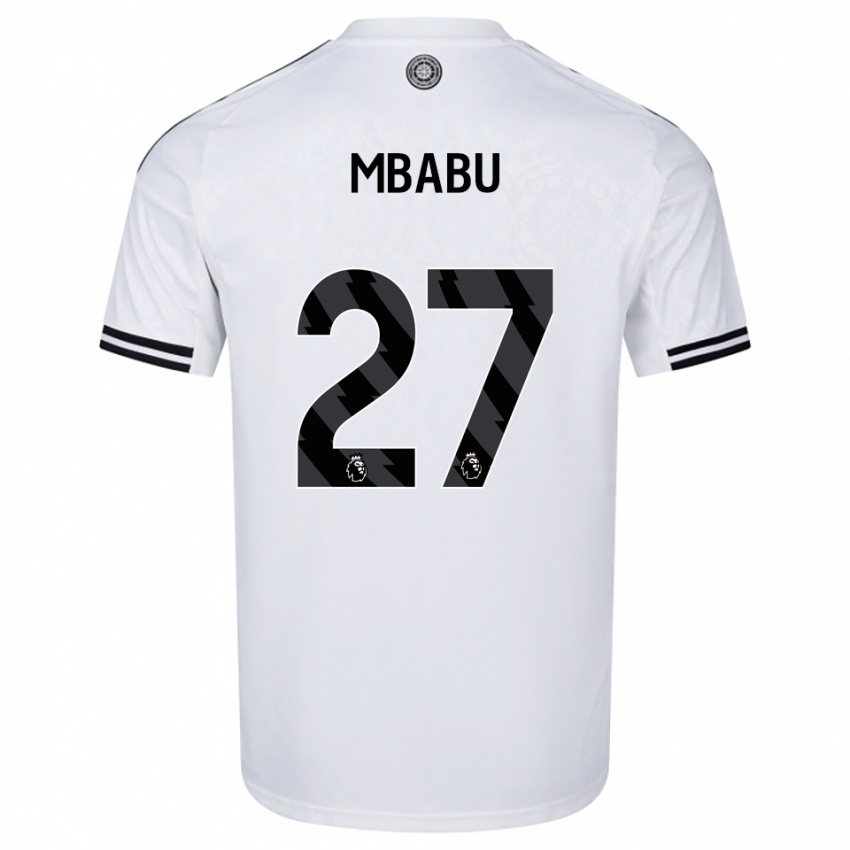 נשים קווין מבאבו #27 לבן שחור ג'רזי ביתית 2025/26 חולצה קצרה