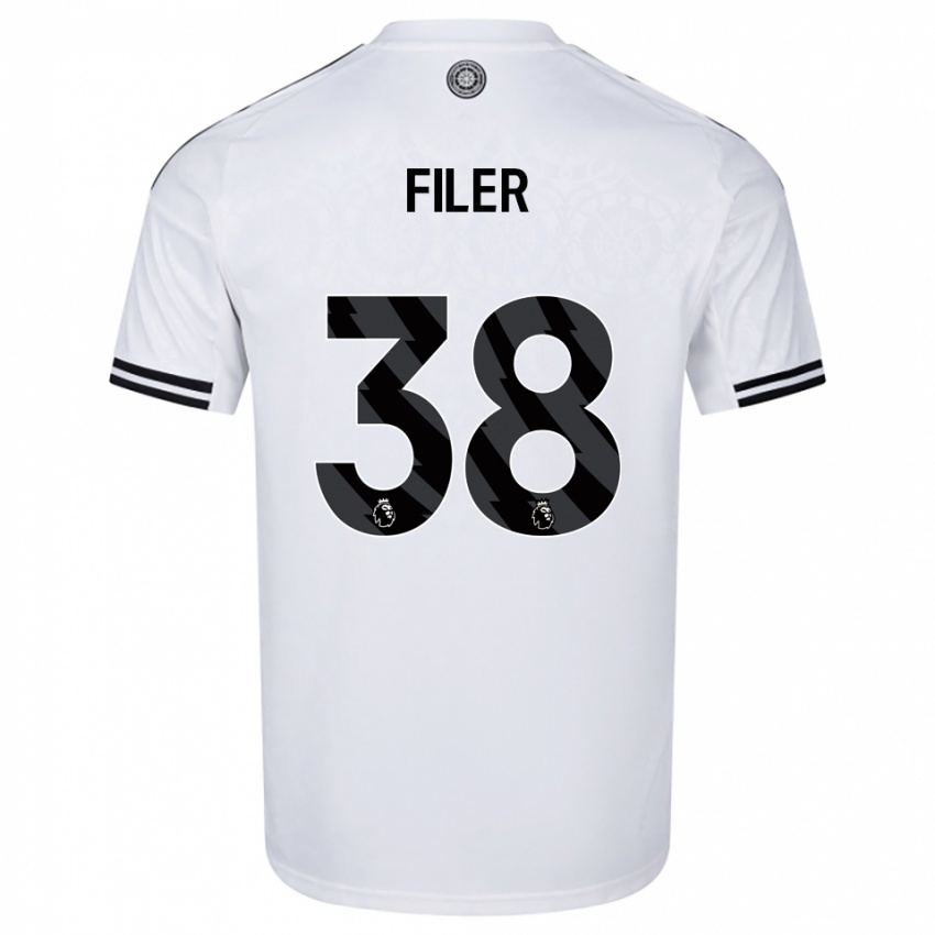 נשים Maddie Filer #38 לבן שחור ג'רזי ביתית 2025/26 חולצה קצרה