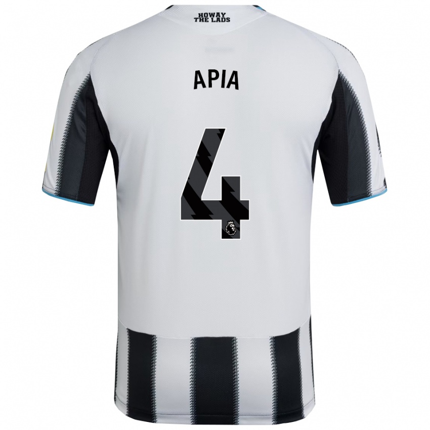 נשים Aaron Apia #4 שחור לבן ג'רזי ביתית 2025/26 חולצה קצרה