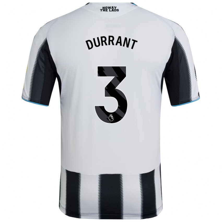 נשים ג'ייק דוראנט #3 שחור לבן ג'רזי ביתית 2025/26 חולצה קצרה