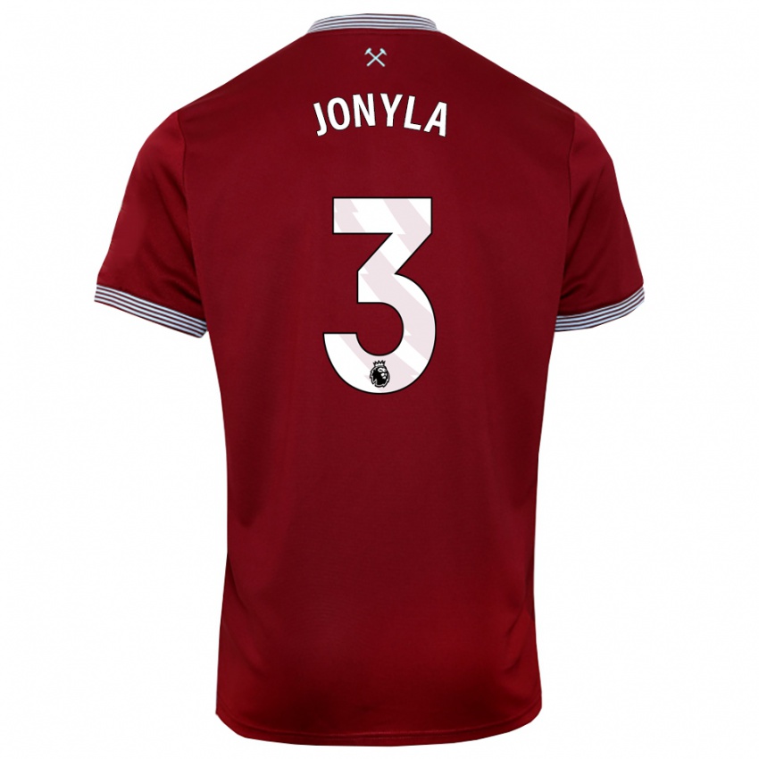 נשים Tomas Jonyla #3 בורדו לבן ג'רזי ביתית 2025/26 חולצה קצרה