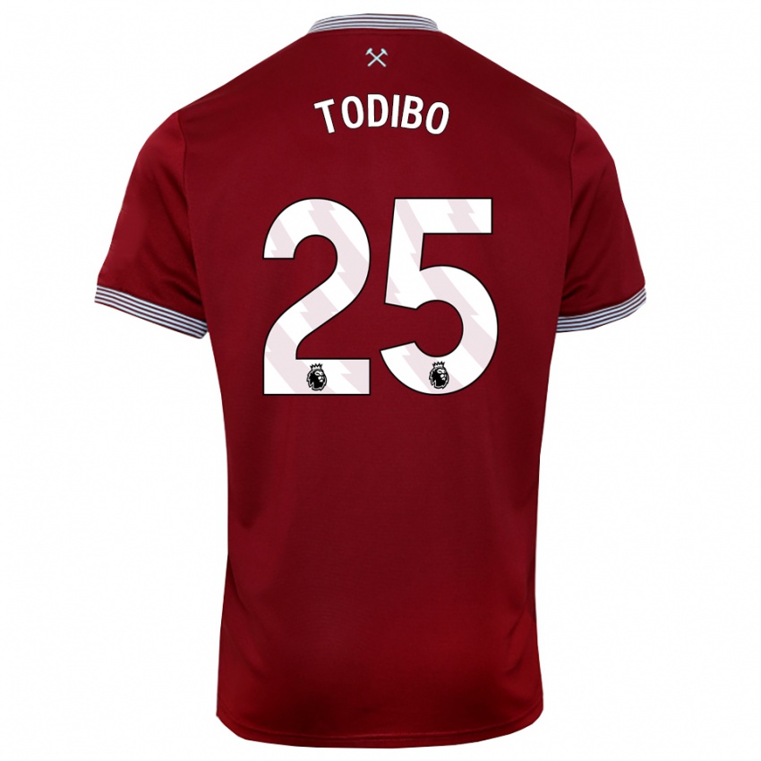 נשים ז'אן-קלר טודיבו #25 בורדו לבן ג'רזי ביתית 2025/26 חולצה קצרה