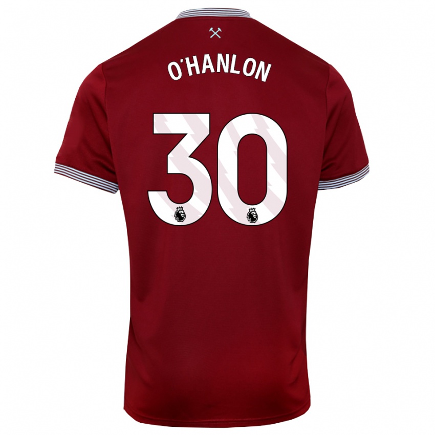 נשים קייטי אוהנלון #30 בורדו לבן ג'רזי ביתית 2025/26 חולצה קצרה