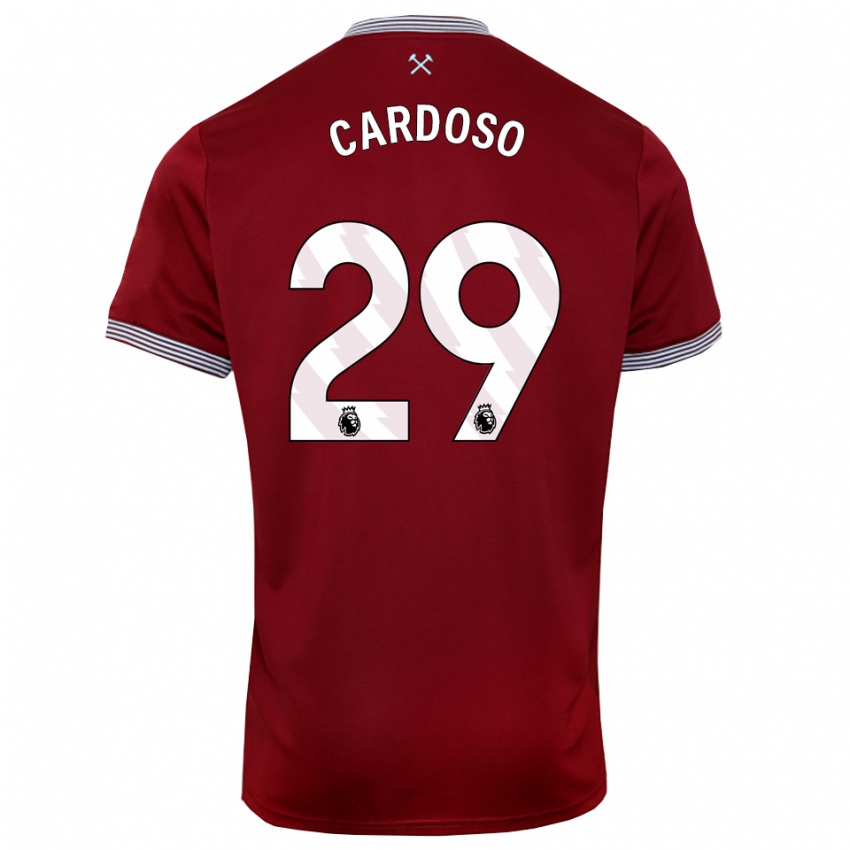 נשים גונסאלו קרדוסו #29 בורדו לבן ג'רזי ביתית 2025/26 חולצה קצרה נשים גונסאלו קרדוסו #29 בורדו לבן ג'רזי ביתית 2025/26 חולצה קצרה