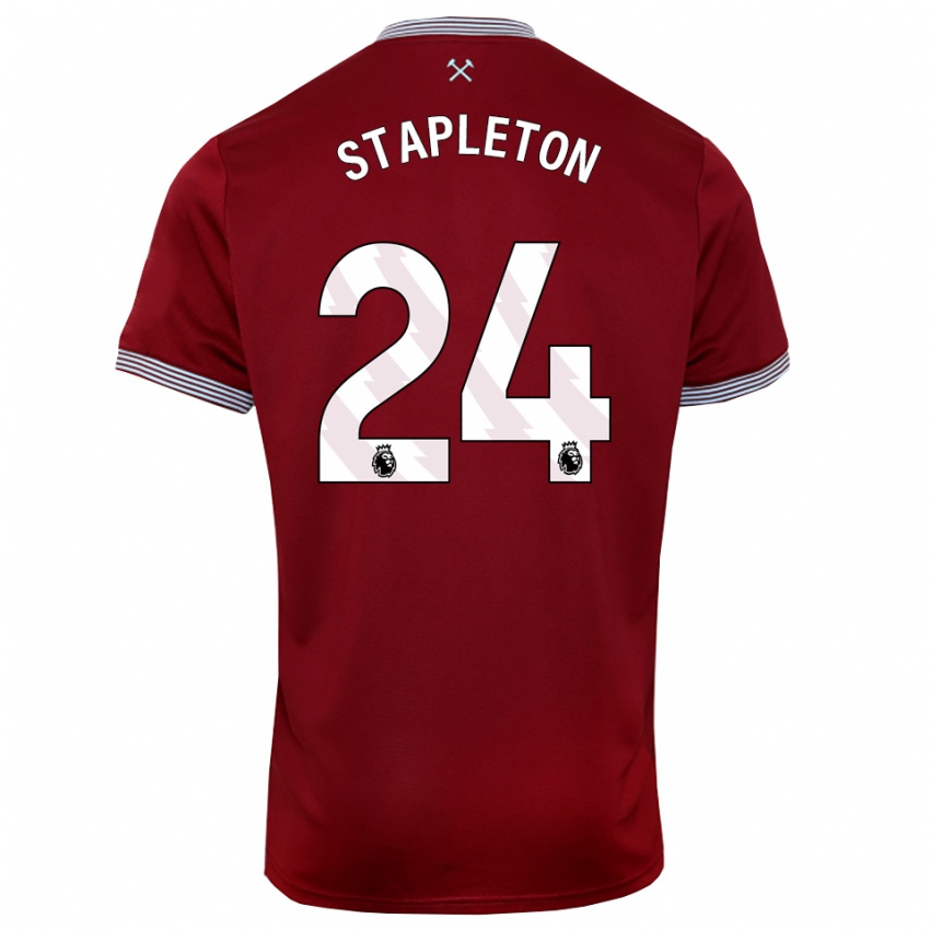 נשים ג'סי סטייפלטון #24 בורדו לבן ג'רזי ביתית 2025/26 חולצה קצרה נשים ג'סי סטייפלטון #24 בורדו לבן ג'רזי ביתית 2025/26 חולצה קצרה