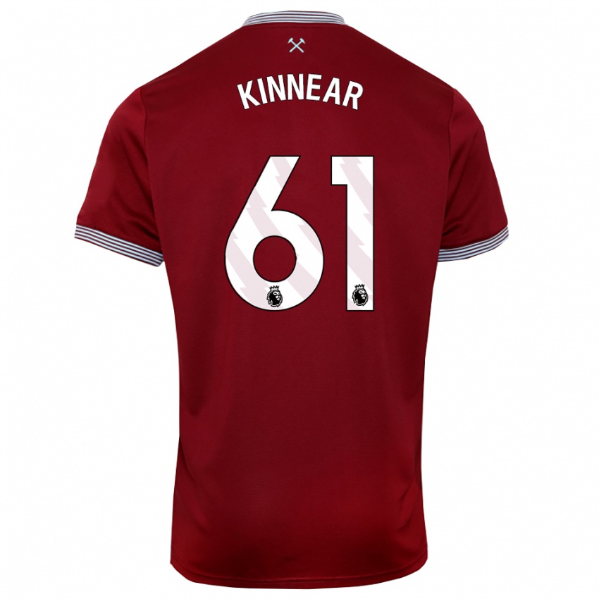 נשים בריאן קיניר #61 בורדו לבן ג'רזי ביתית 2025/26 חולצה קצרה