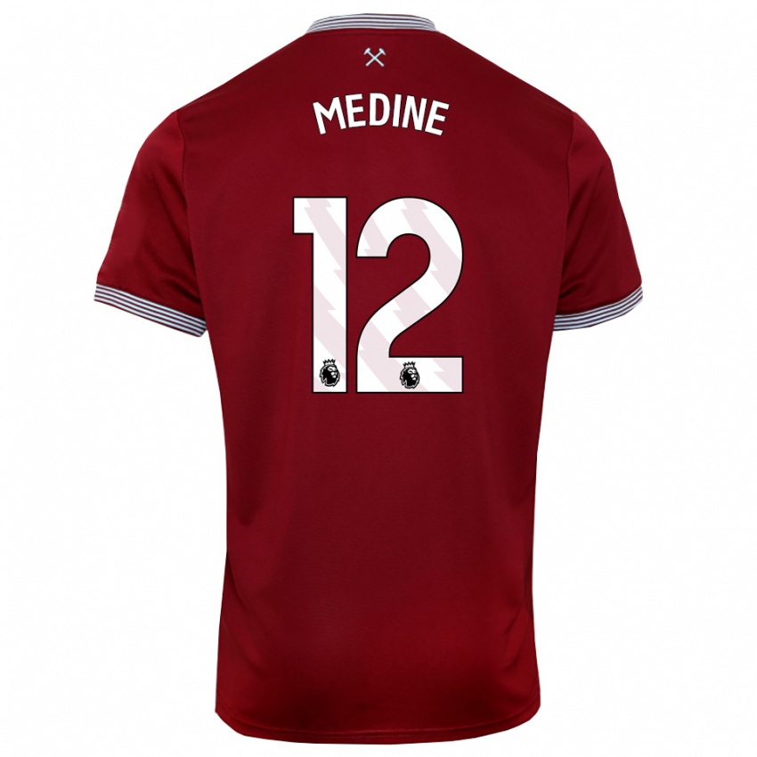 נשים ג׳תרו מדין #12 בורדו לבן ג'רזי ביתית 2025/26 חולצה קצרה