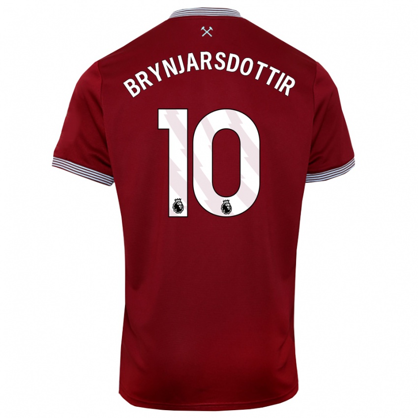 נשים דאגני ברינארסדוטיר #10 בורדו לבן ג'רזי ביתית 2025/26 חולצה קצרה