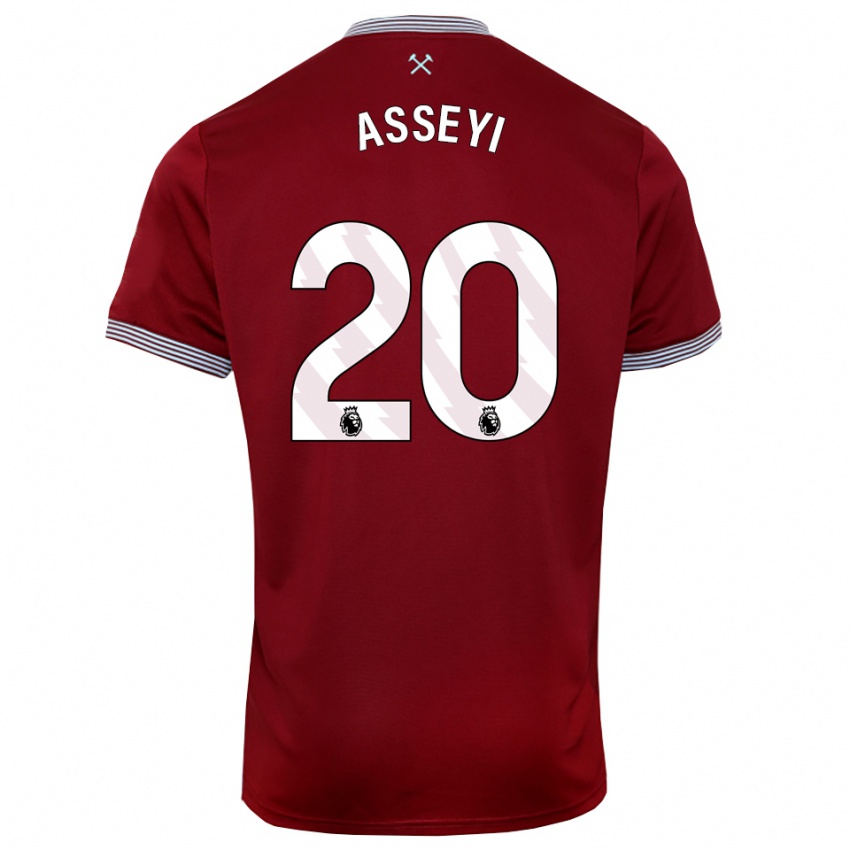 נשים ויויאן אסיי #20 בורדו לבן ג'רזי ביתית 2025/26 חולצה קצרה