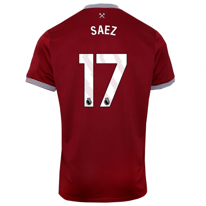 נשים קמילה סאס #17 בורדו לבן ג'רזי ביתית 2025/26 חולצה קצרה