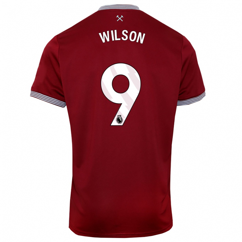 נשים קאלום וילסון #9 בורדו לבן ג'רזי ביתית 2025/26 חולצה קצרה