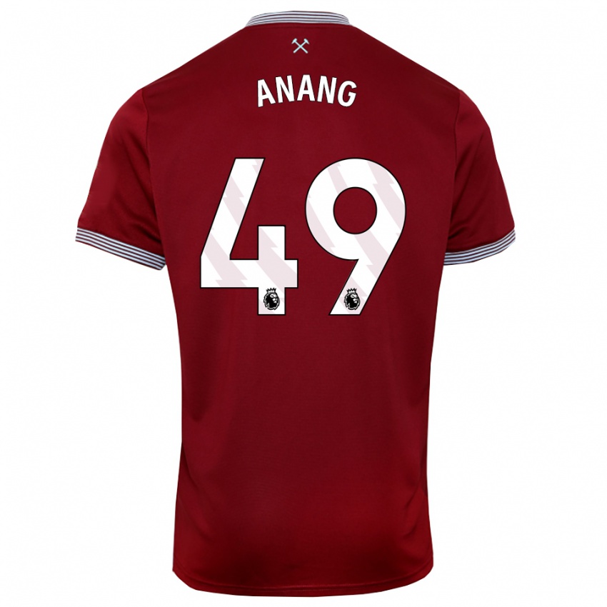 נשים ג'וזף אננג #49 בורדו לבן ג'רזי ביתית 2025/26 חולצה קצרה