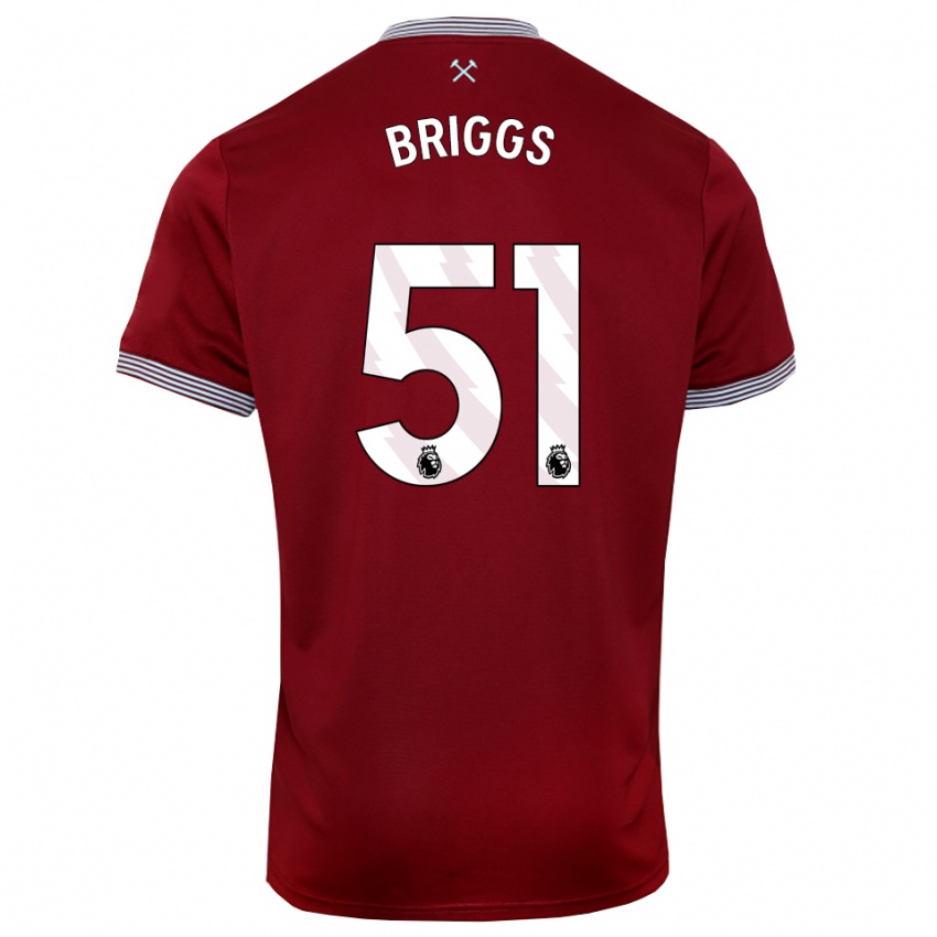 נשים ג'וש בריגס #51 בורדו לבן ג'רזי ביתית 2025/26 חולצה קצרה