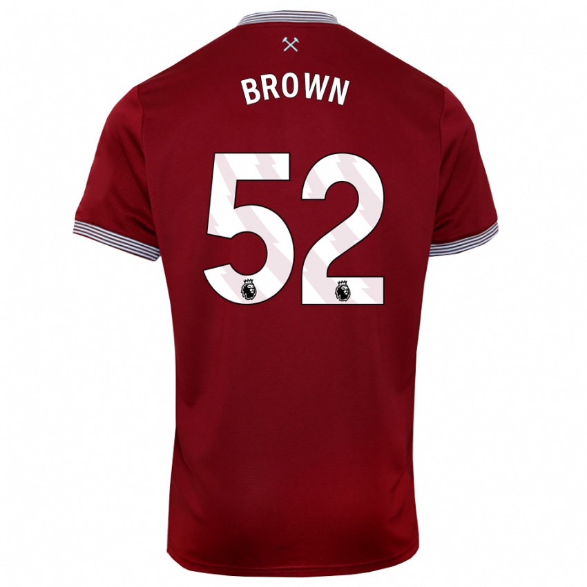 נשים חוסה לואיס בראון #52 בורדו לבן ג'רזי ביתית 2025/26 חולצה קצרה