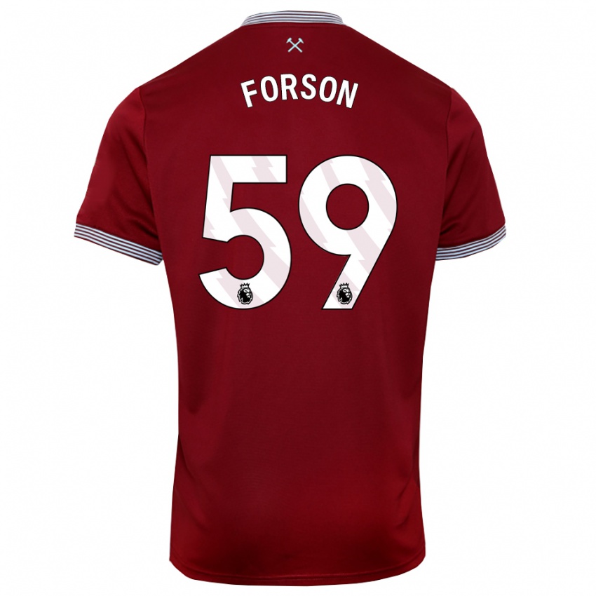 נשים קינן פורסון #59 בורדו לבן ג'רזי ביתית 2025/26 חולצה קצרה