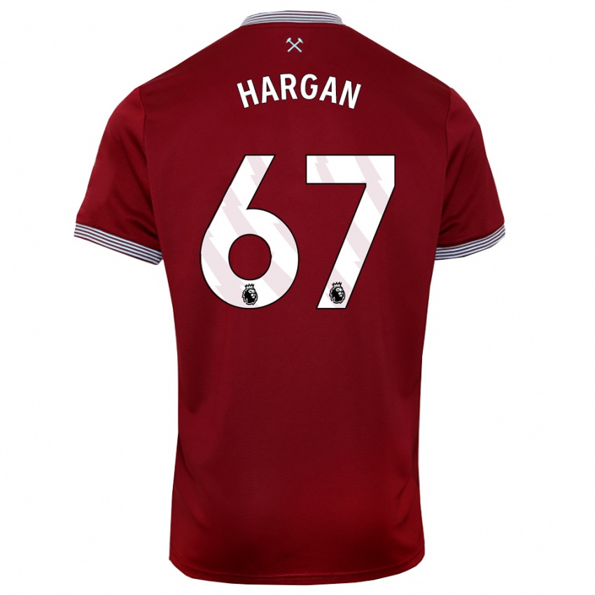 נשים ריילי הרגן #67 בורדו לבן ג'רזי ביתית 2025/26 חולצה קצרה