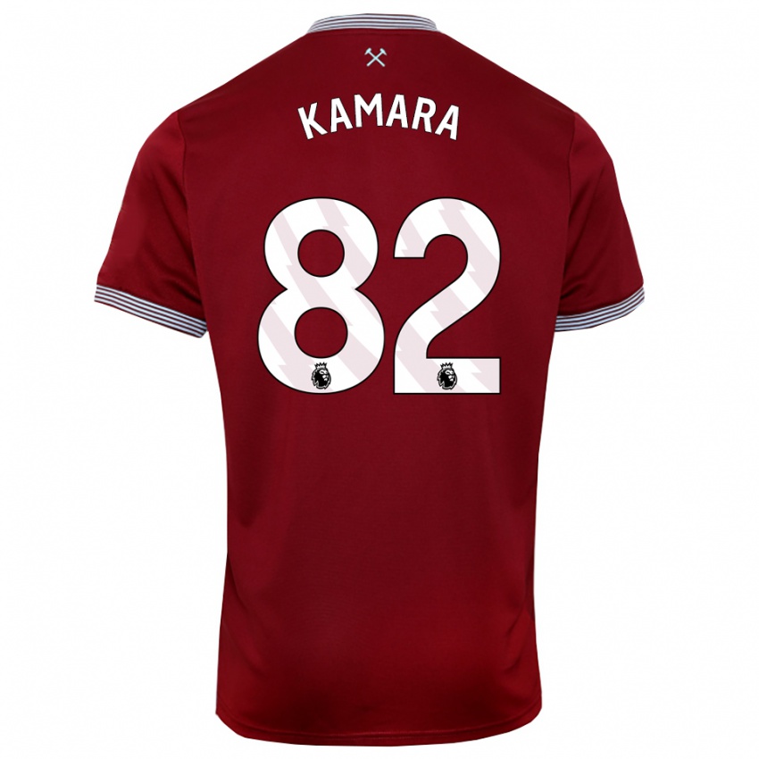 נשים ארון קמארה #82 בורדו לבן ג'רזי ביתית 2025/26 חולצה קצרה