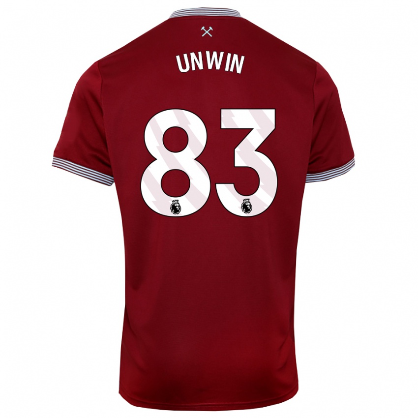נשים Jonathan Unwin #83 בורדו לבן ג'רזי ביתית 2025/26 חולצה קצרה