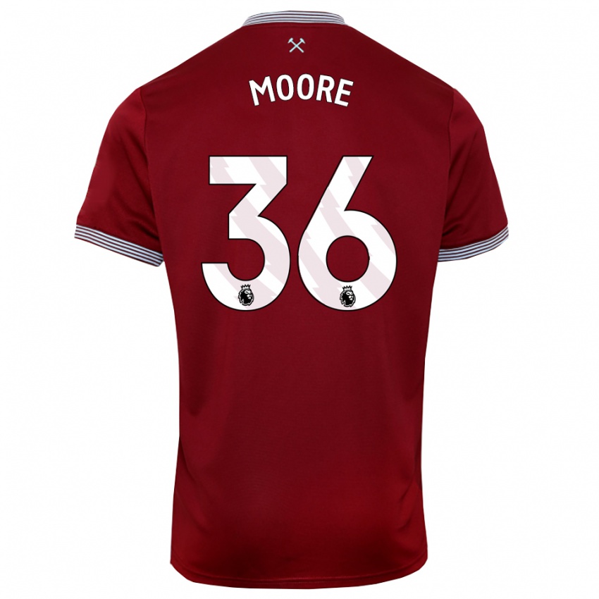 נשים שון מור #36 בורדו לבן ג'רזי ביתית 2025/26 חולצה קצרה