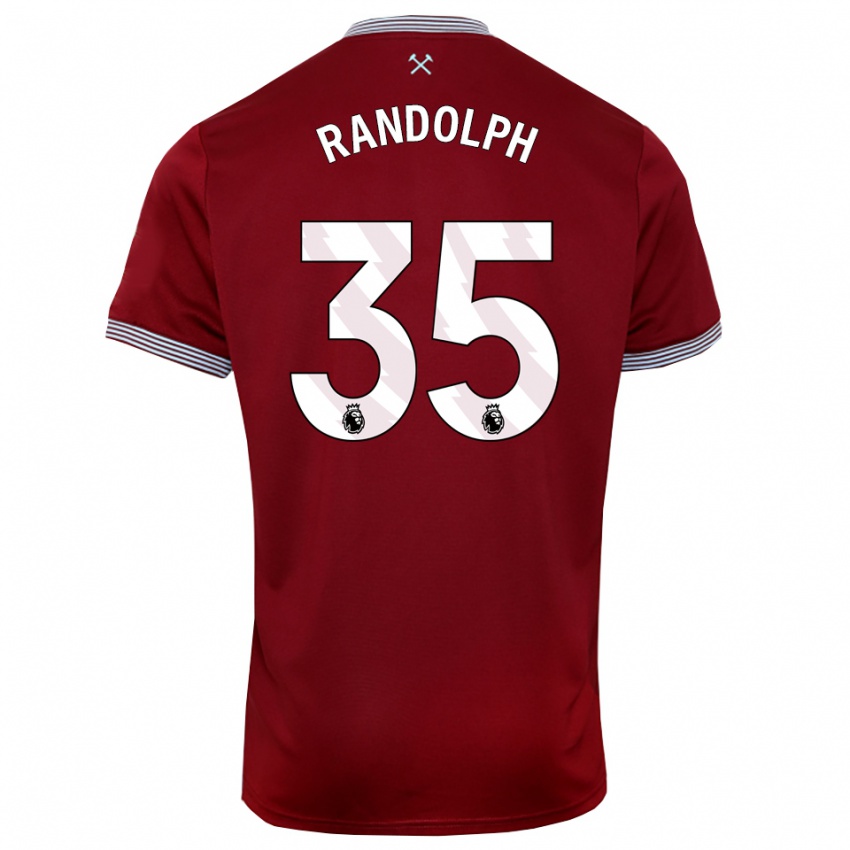 נשים דארן רנדולף #35 בורדו לבן ג'רזי ביתית 2025/26 חולצה קצרה