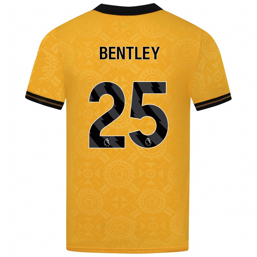 נשים דן בנטלי #25 צהוב שחור ג'רזי ביתית 2025/26 חולצה קצרה