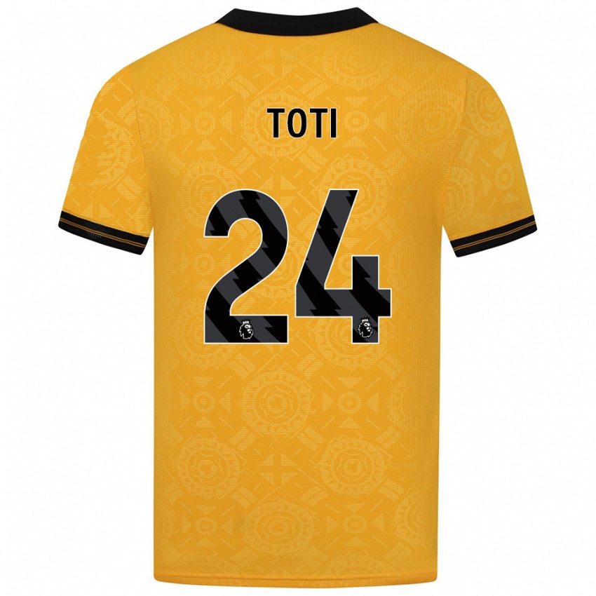 נשים טוטי #24 צהוב שחור ג'רזי ביתית 2025/26 חולצה קצרה