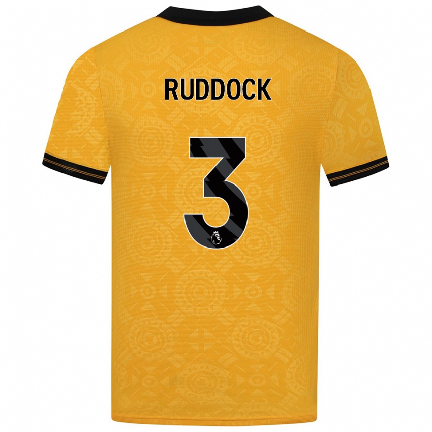 נשים Max Ruddock #3 צהוב שחור ג'רזי ביתית 2025/26 חולצה קצרה