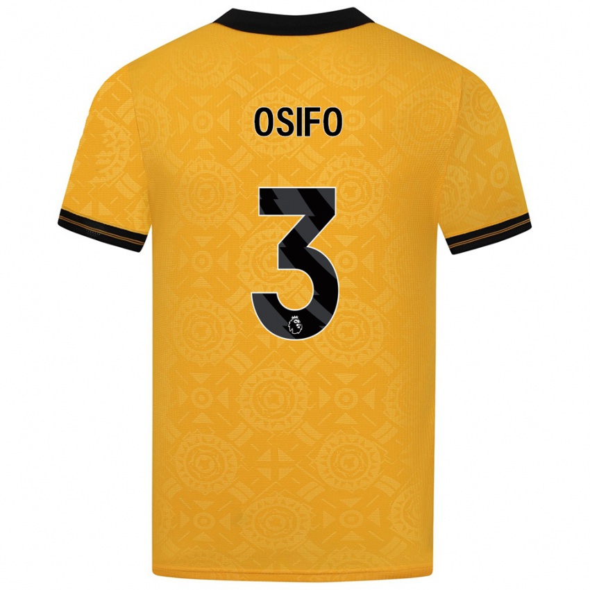 נשים דייוויד אוסיפו #3 צהוב שחור ג'רזי ביתית 2025/26 חולצה קצרה