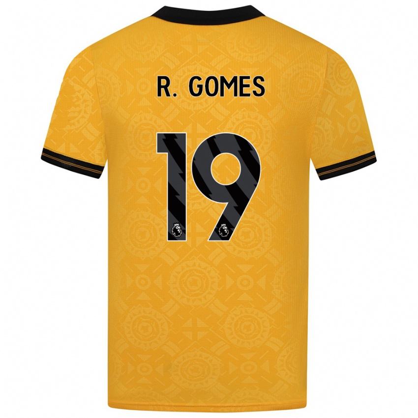 נשים רודריגו גומס #19 צהוב שחור ג'רזי ביתית 2025/26 חולצה קצרה