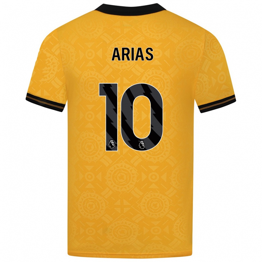 נשים ג'ון אריאס #10 צהוב שחור ג'רזי ביתית 2025/26 חולצה קצרה