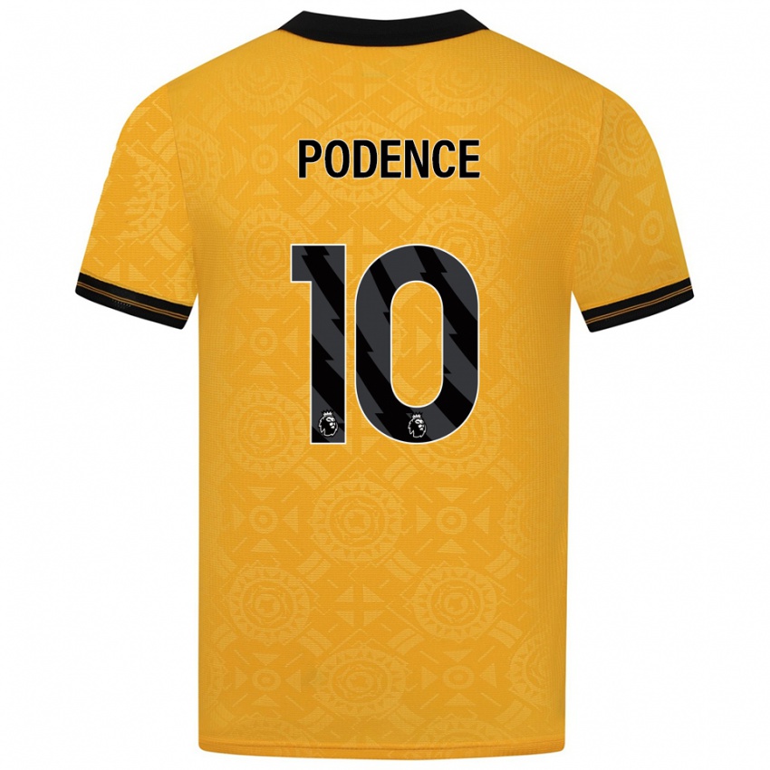 נשים דניאל פודנס #10 צהוב שחור ג'רזי ביתית 2025/26 חולצה קצרה