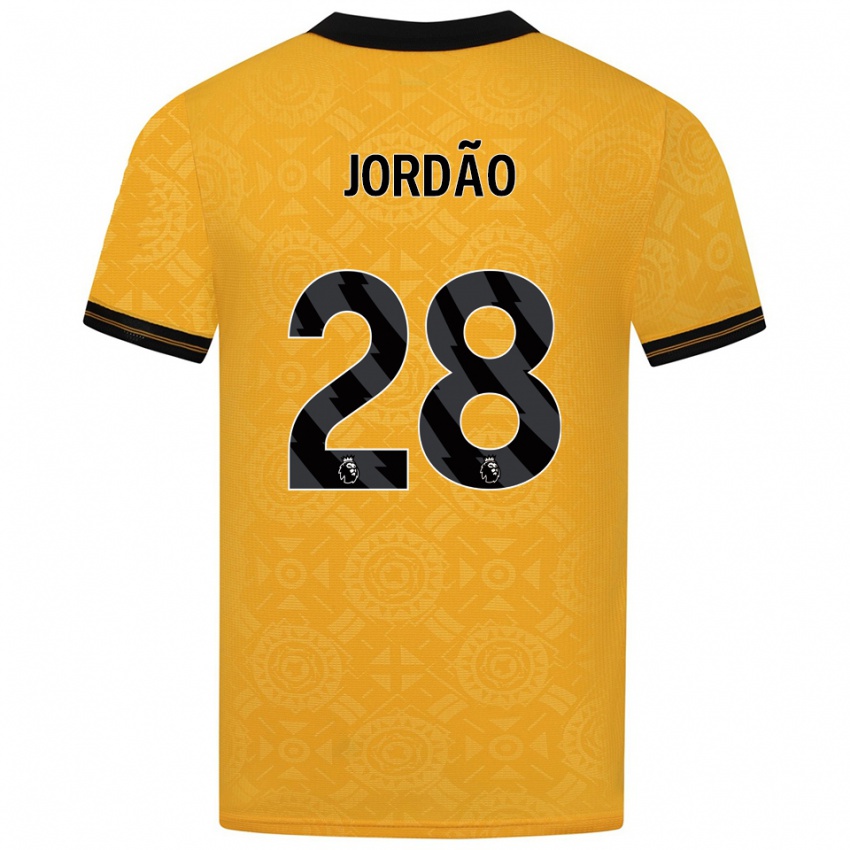 נשים ברונו ג'ורדאו #28 צהוב שחור ג'רזי ביתית 2025/26 חולצה קצרה