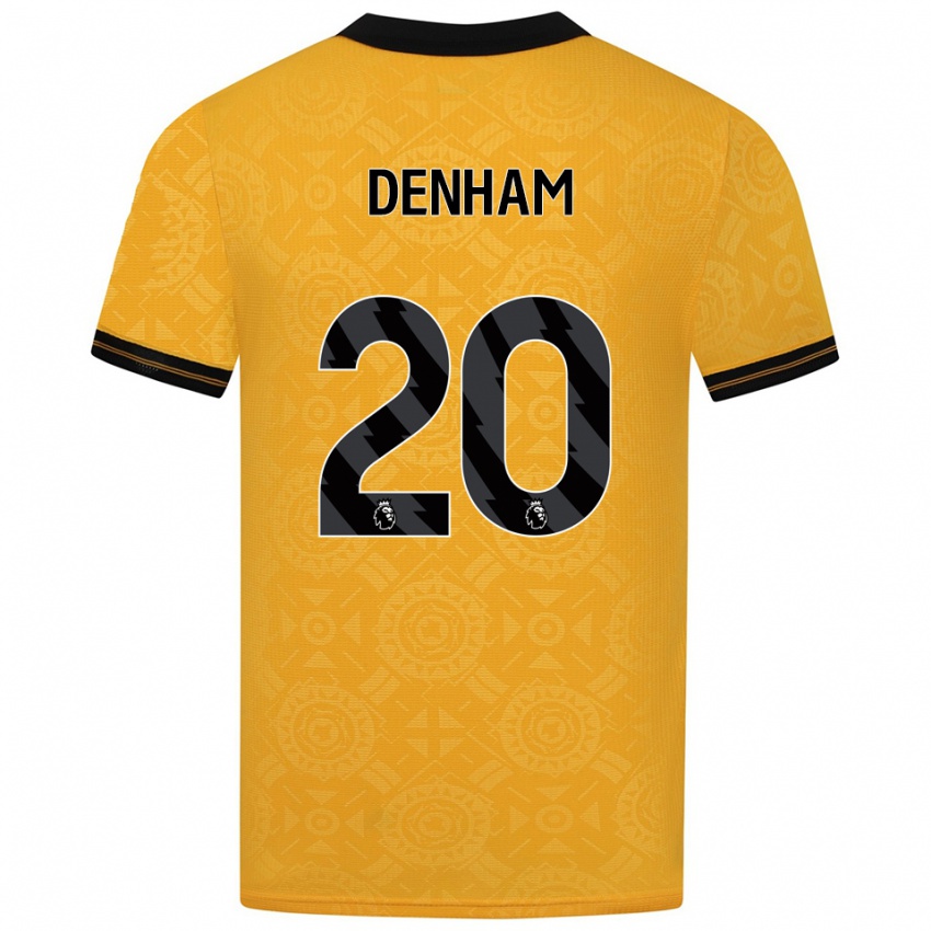 נשים Ania Denham #20 צהוב שחור ג'רזי ביתית 2025/26 חולצה קצרה