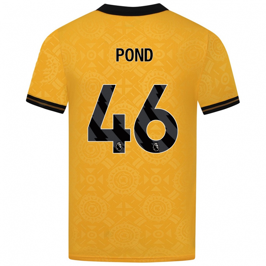 נשים Alfie Pond #46 צהוב שחור ג'רזי ביתית 2025/26 חולצה קצרה